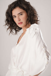 White Kaftan Tie Up Dress
