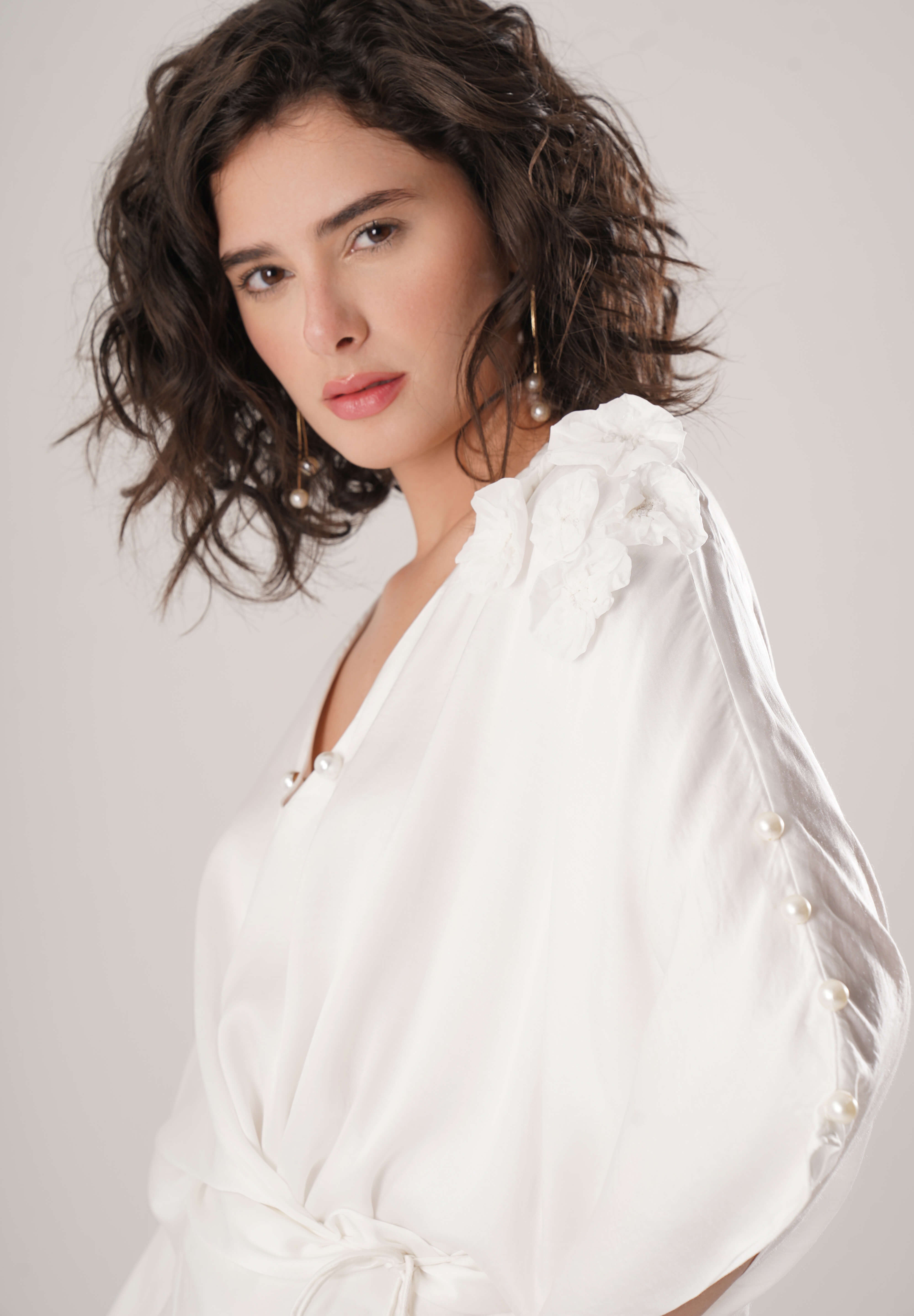 White Kaftan Tie Up Dress