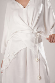 White Kaftan Tie Up Dress