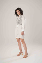 White Long Shirt Set