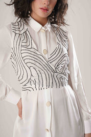 White Long Shirt Set