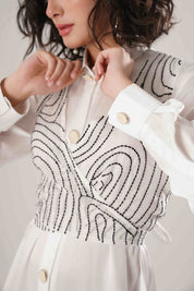 White Long Shirt Set