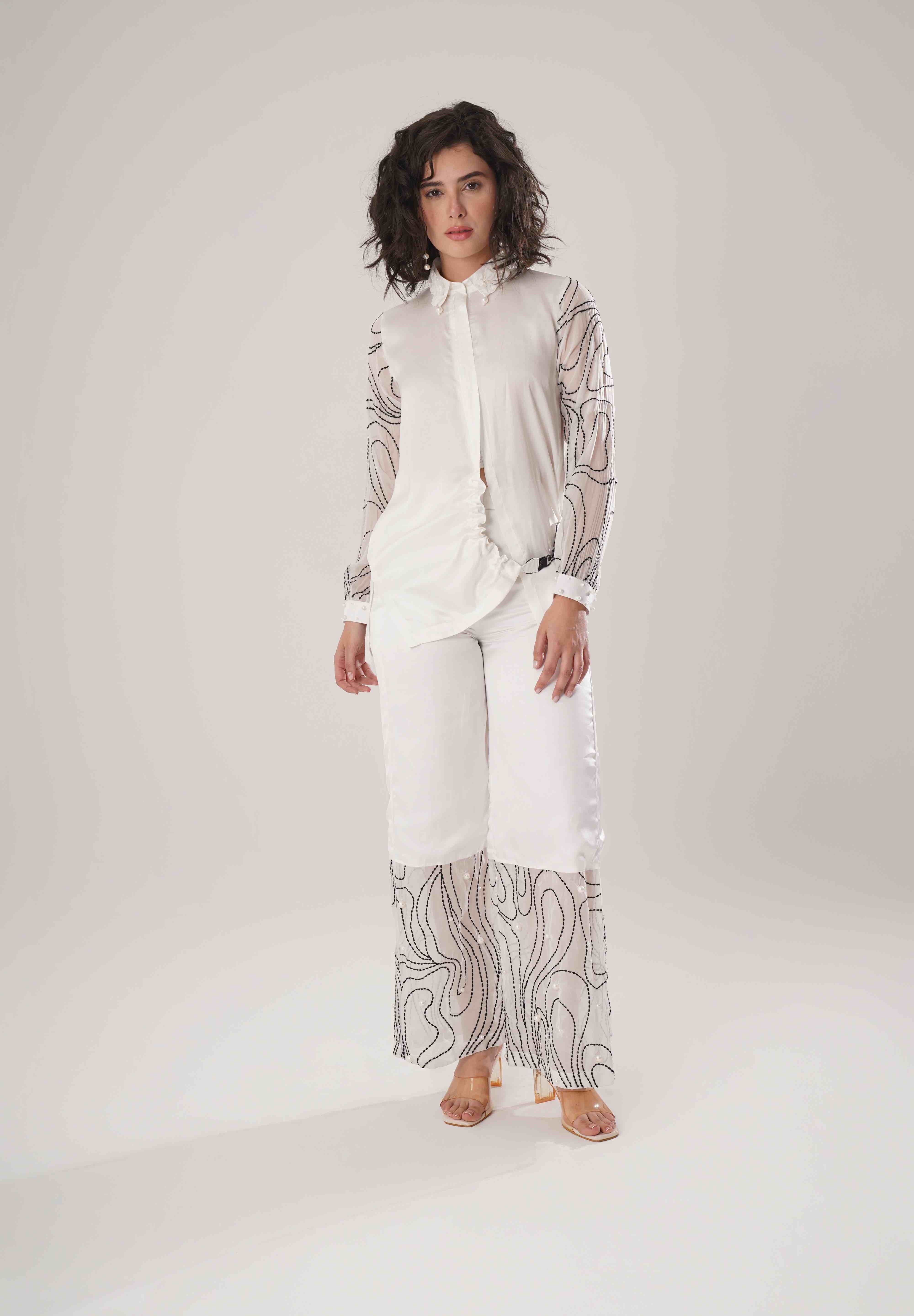 White Buckle Wrap Shirt