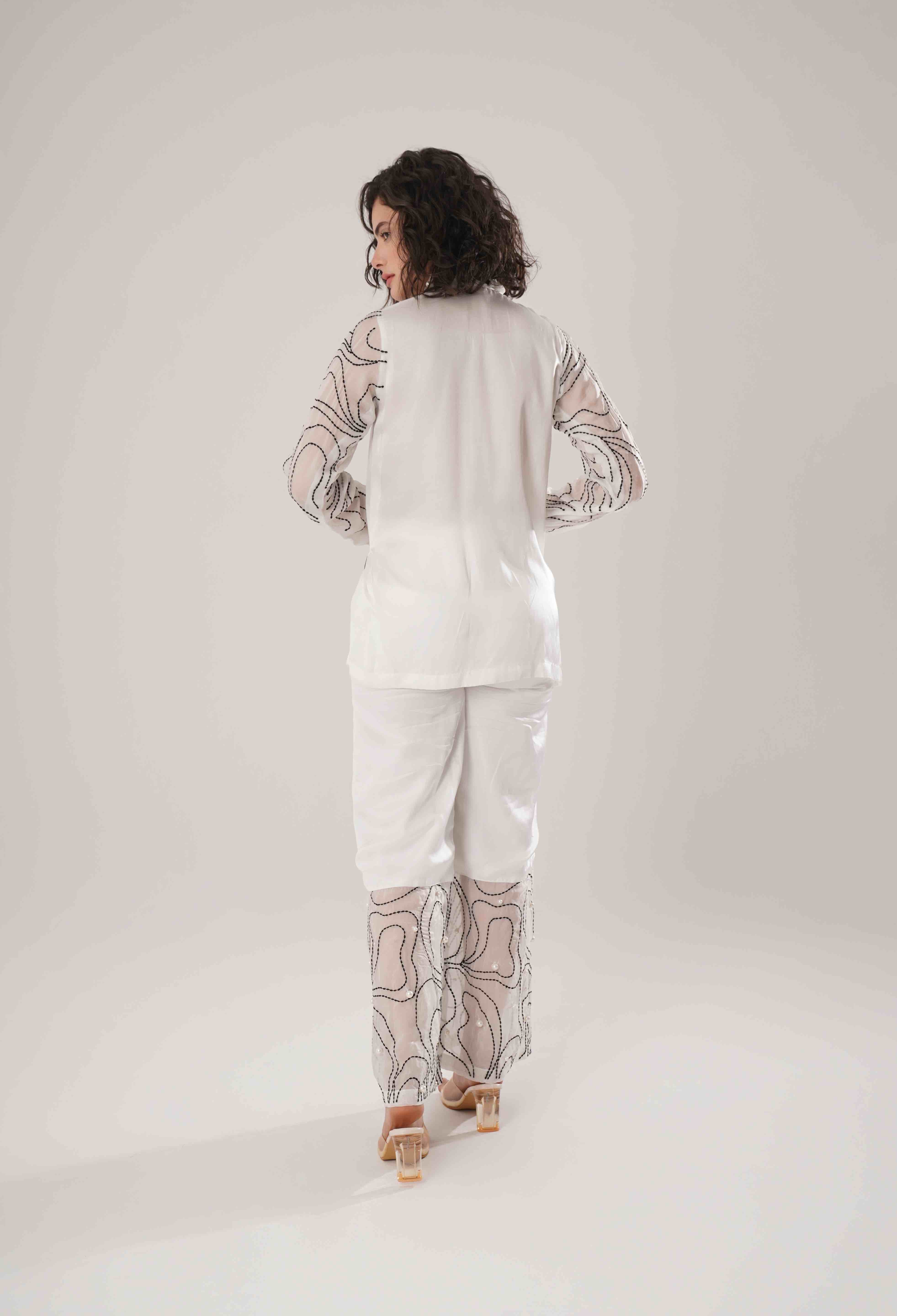 White Buckle Wrap Shirt