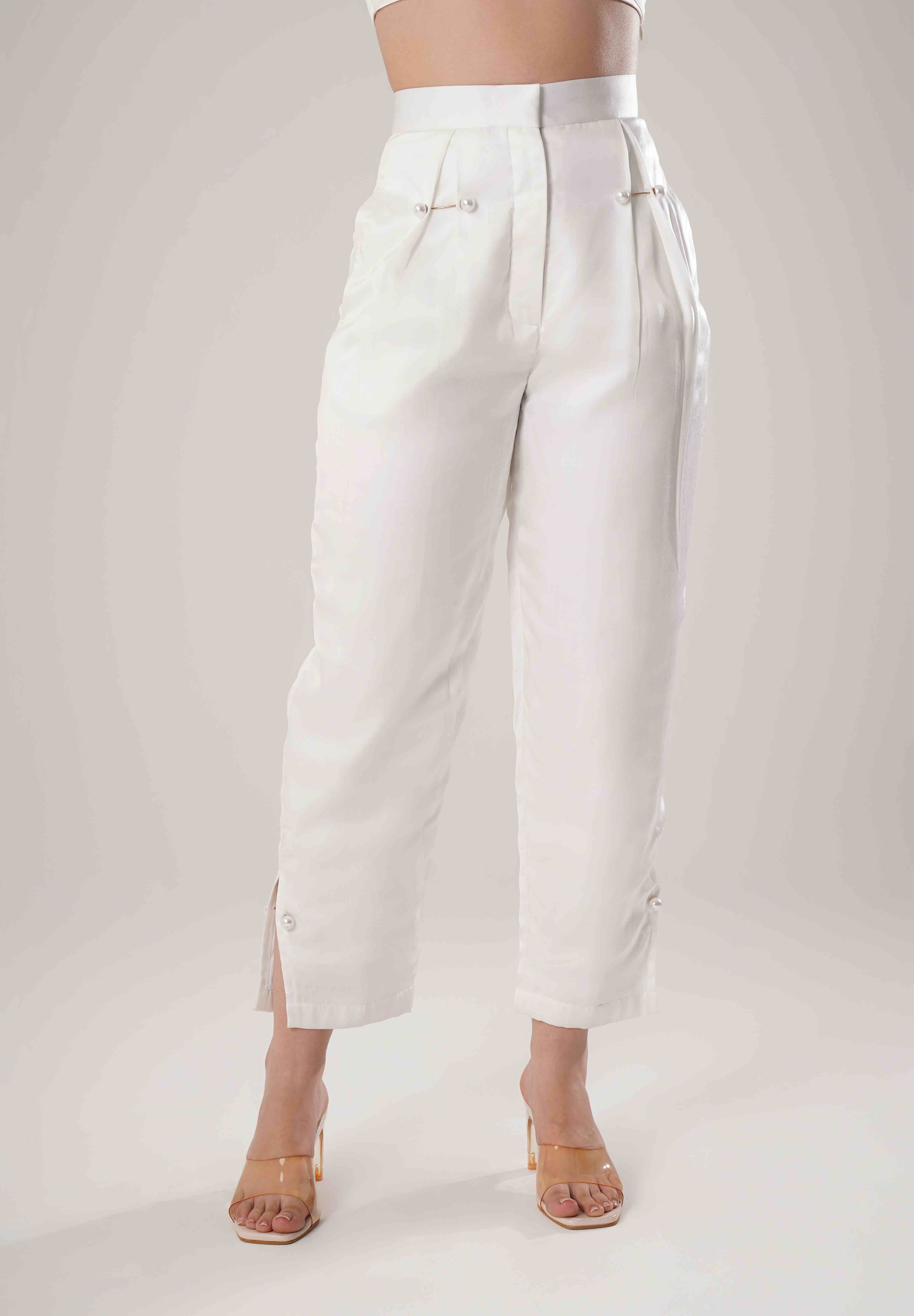White Narrow Pant