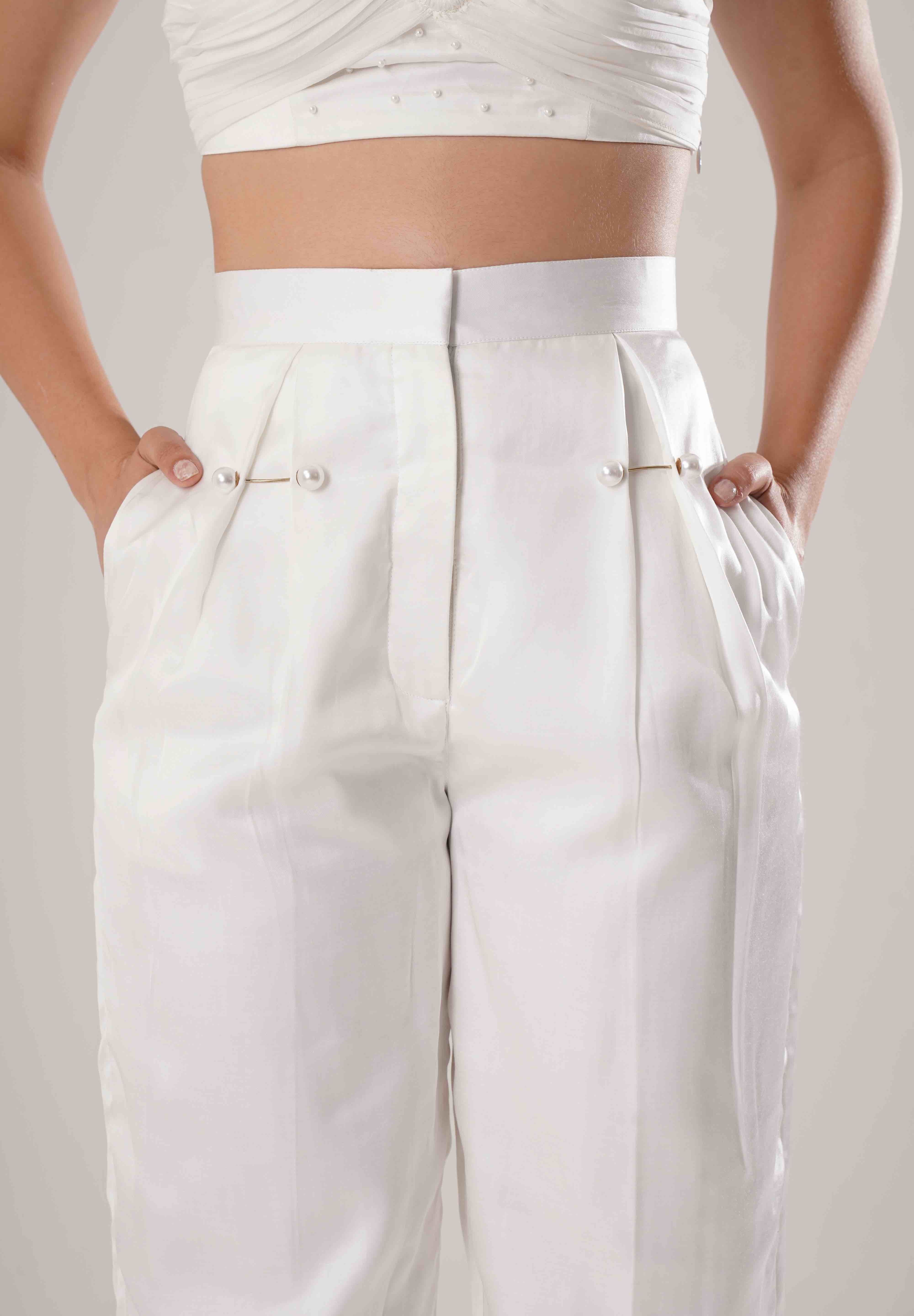 White Kaftan Tie Up Set