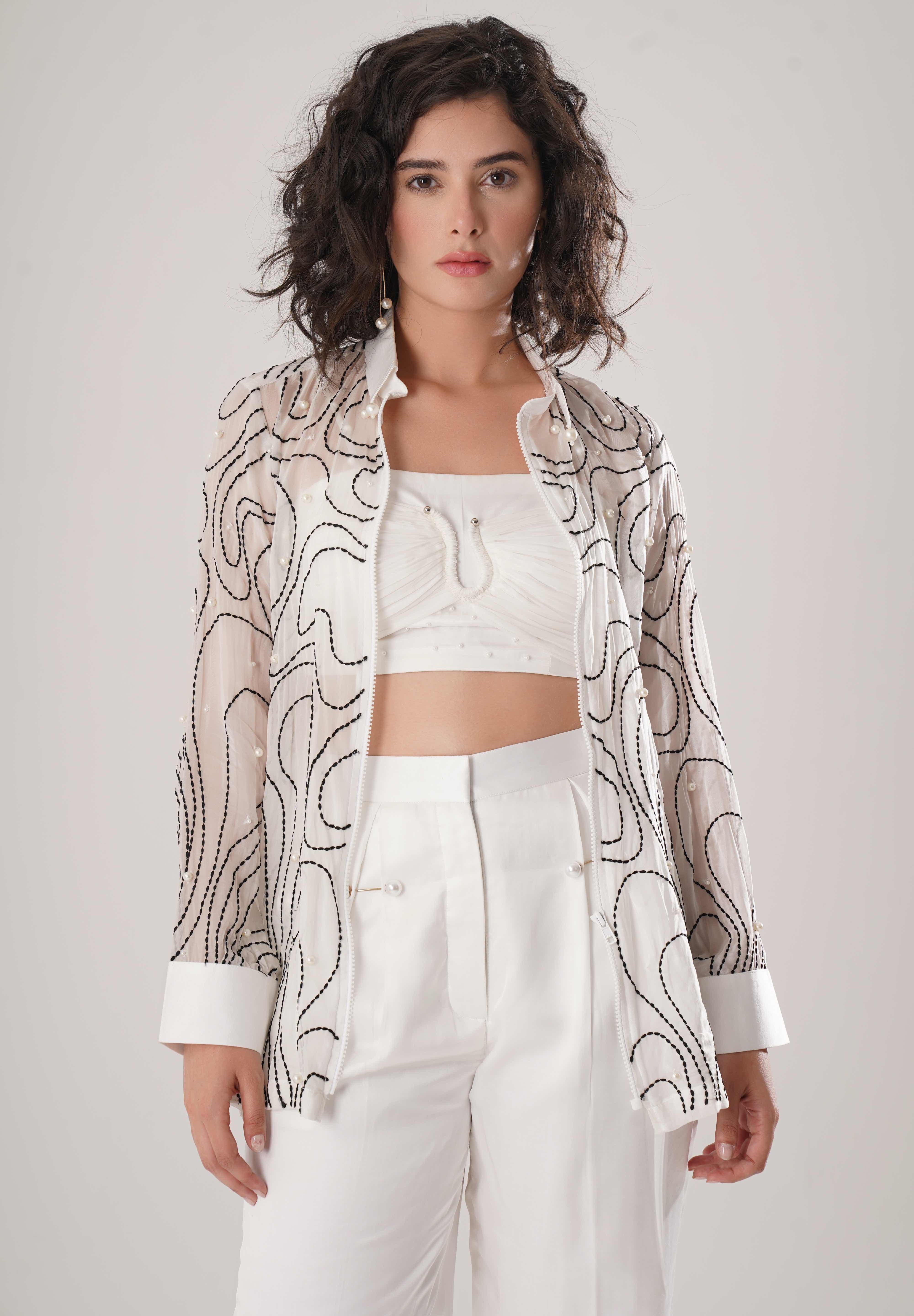 White Embroidered Shirt