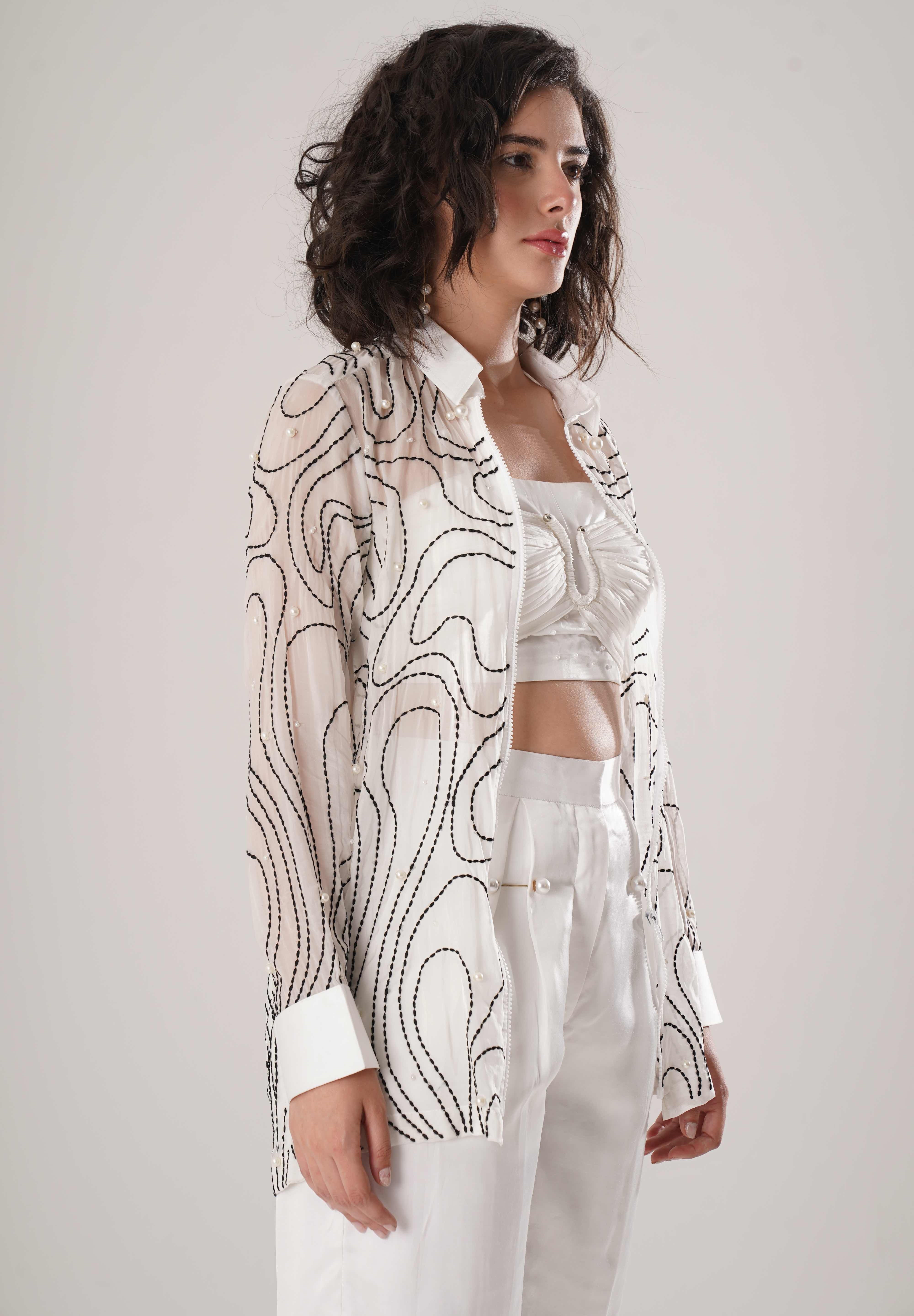 White Embroidered Shirt