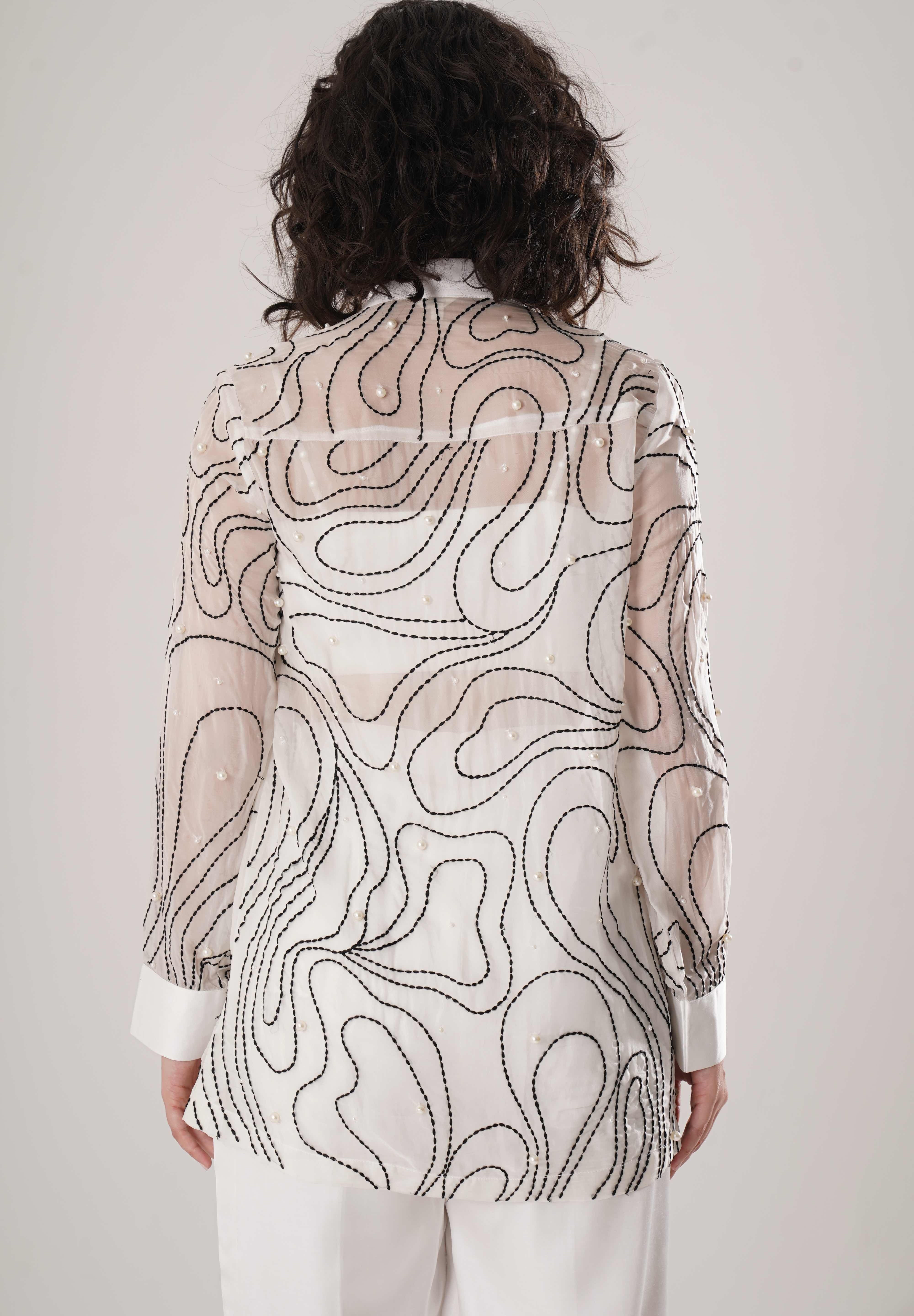 White Embroidered Shirt