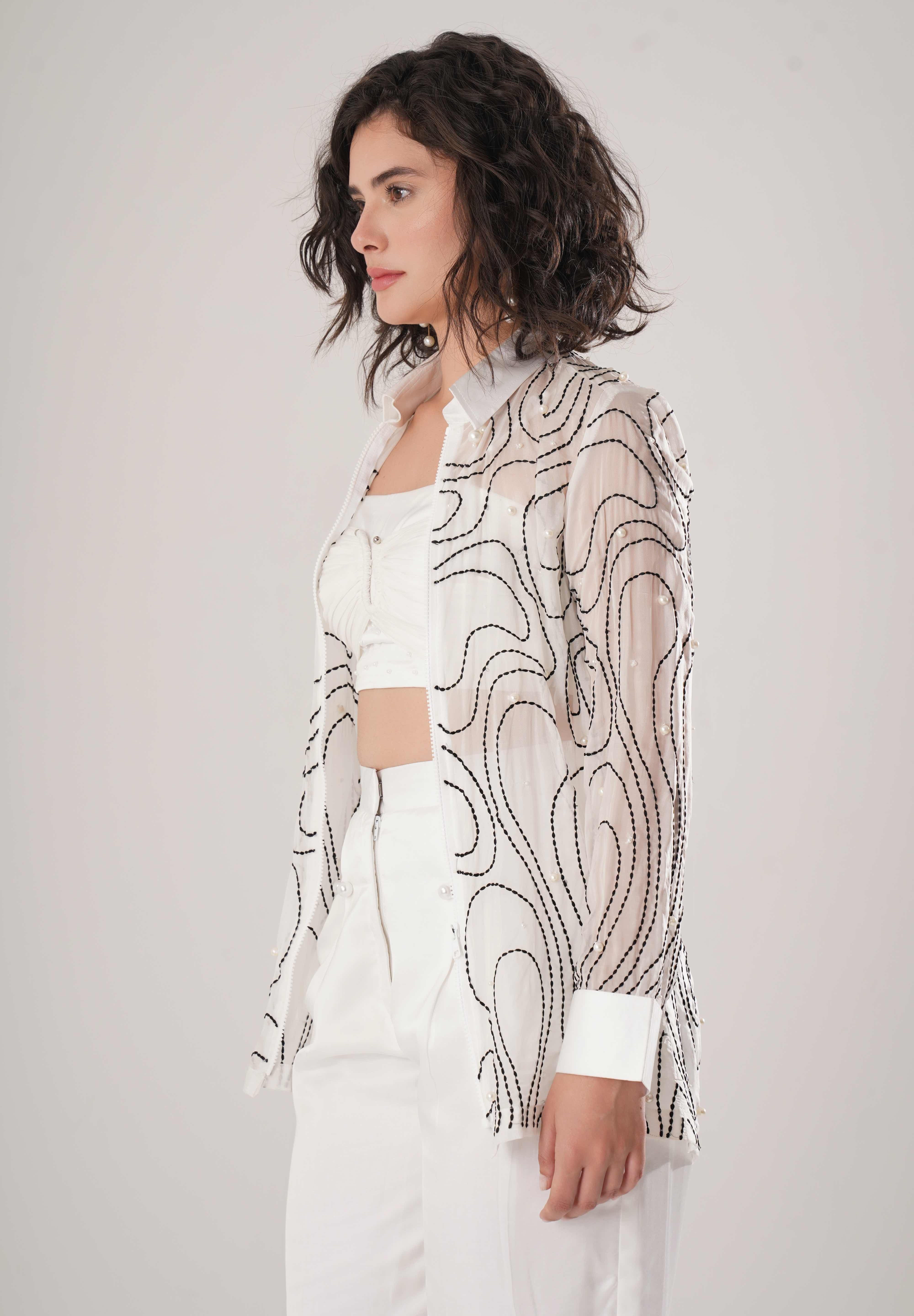 White Embroidered Shirt
