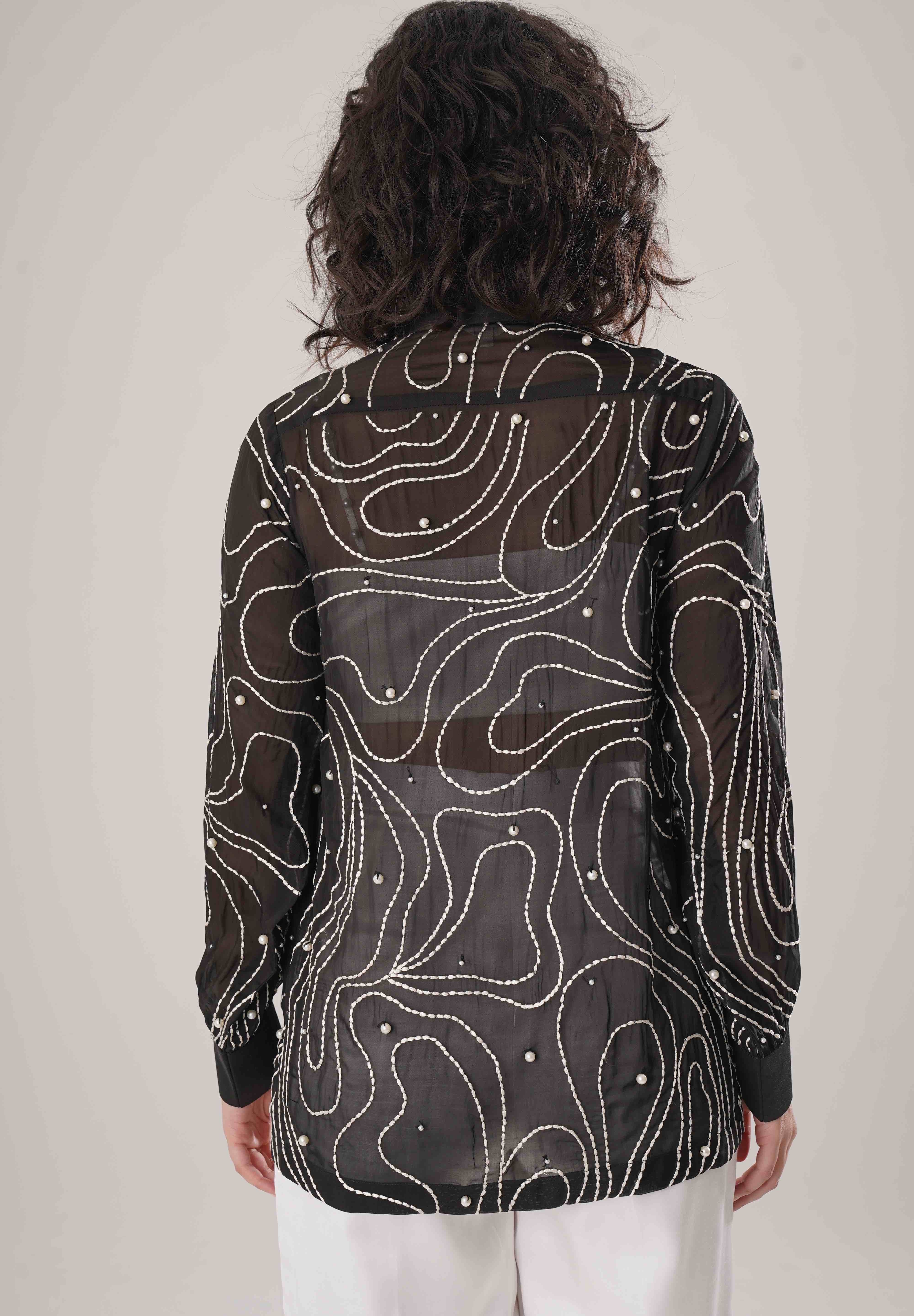 Black Embroidered Shirt