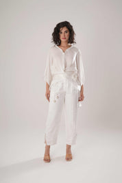 White Kaftan Tie Up Top