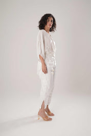 White Kaftan Tie Up Top