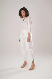White Kaftan Tie Up Set