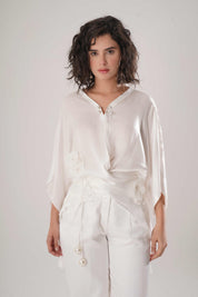 White Kaftan Tie Up Set