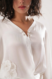 White Kaftan Tie Up Set