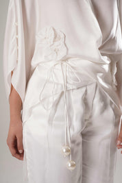 White Kaftan Tie Up Set