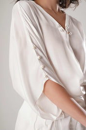 White Kaftan Tie Up Set