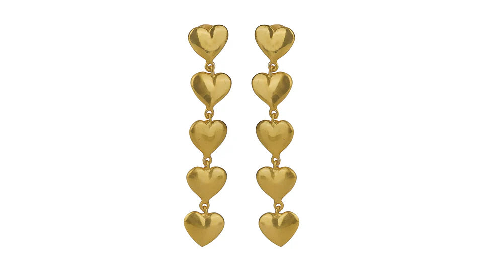 Hearty Layered Earrings Gold