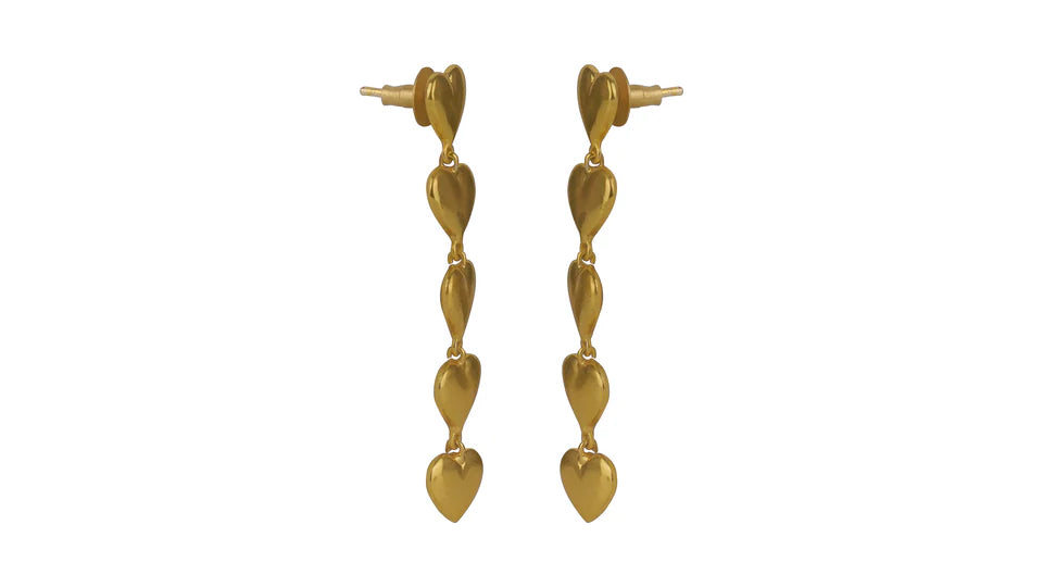 Hearty Layered Earrings Gold