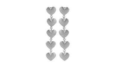 Hearty Layered Earrings Silver