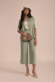 Casual Foldable Shirt With White Band Pants