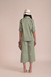 Casual Foldable Shirt With White Band Pants