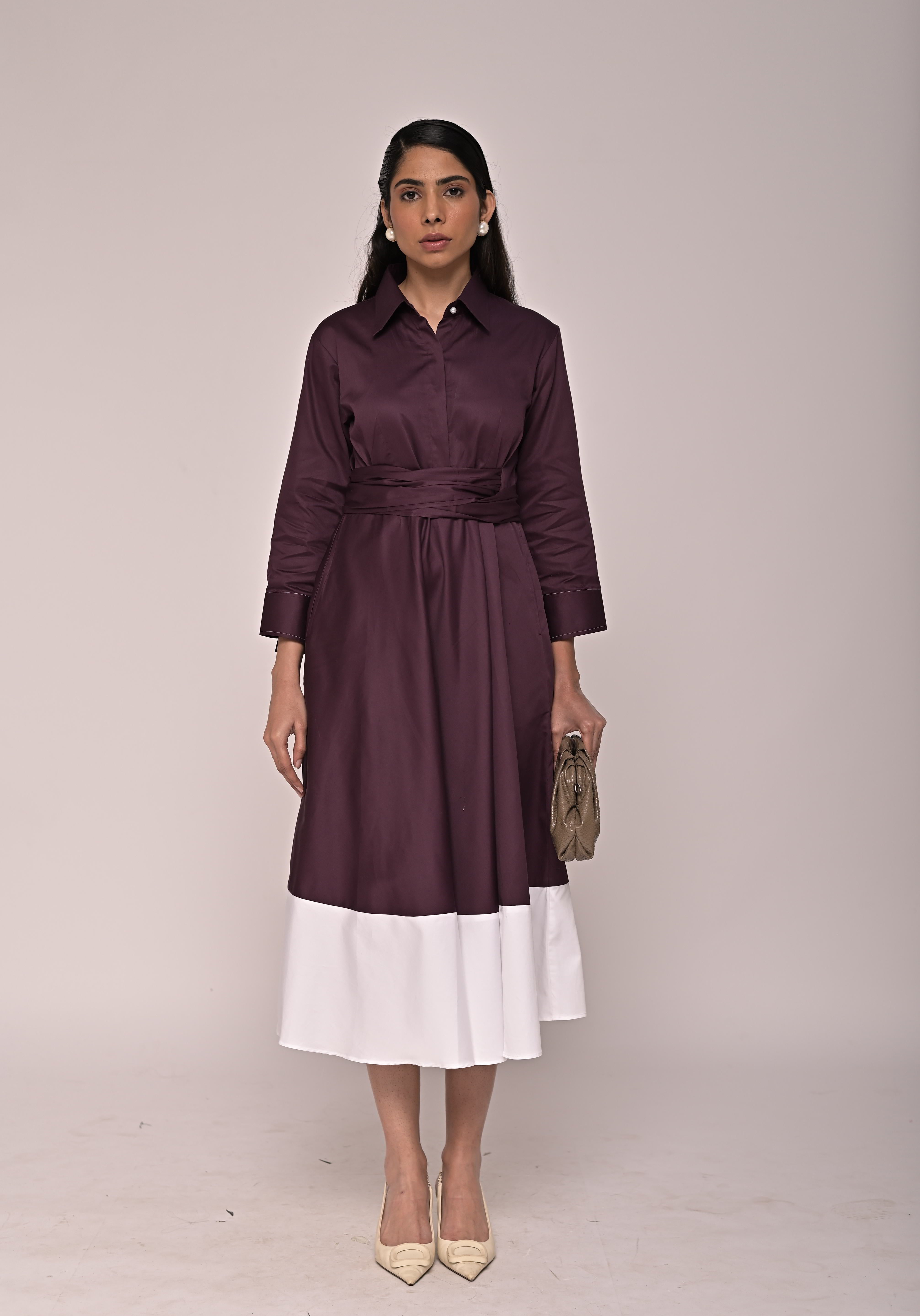 Drape Colour Block Dress