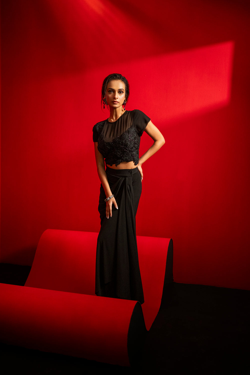 Hilme Blouse & Wrap Skirt Set