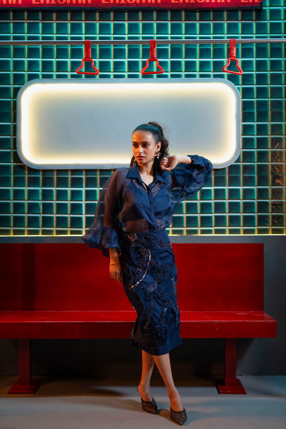 Bidget Shirt & Pencil Skirt Set