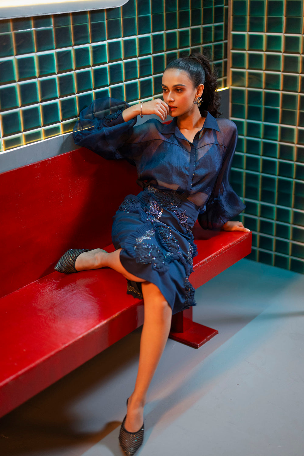 Bidget Shirt & Pencil Skirt Set