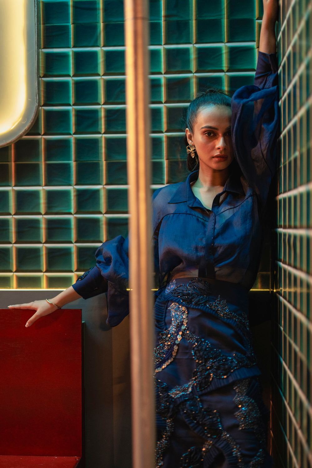 Bidget Shirt & Pencil Skirt Set