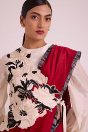 Manali Bishop Blouse With Pre-Draped Saree & Bib