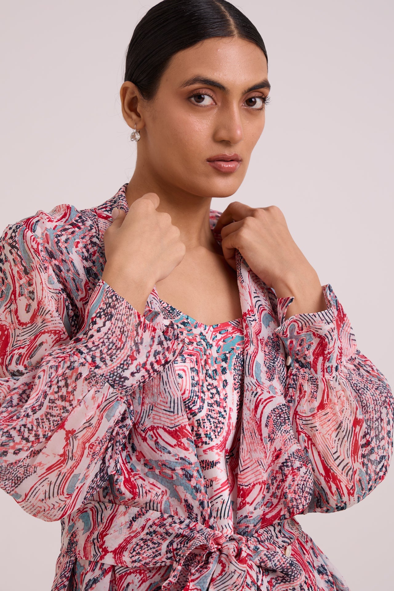Joanne Tropical Buzz Trench Jacket Set