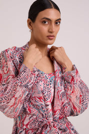 Joanne Tropical Buzz Trench Jacket Set