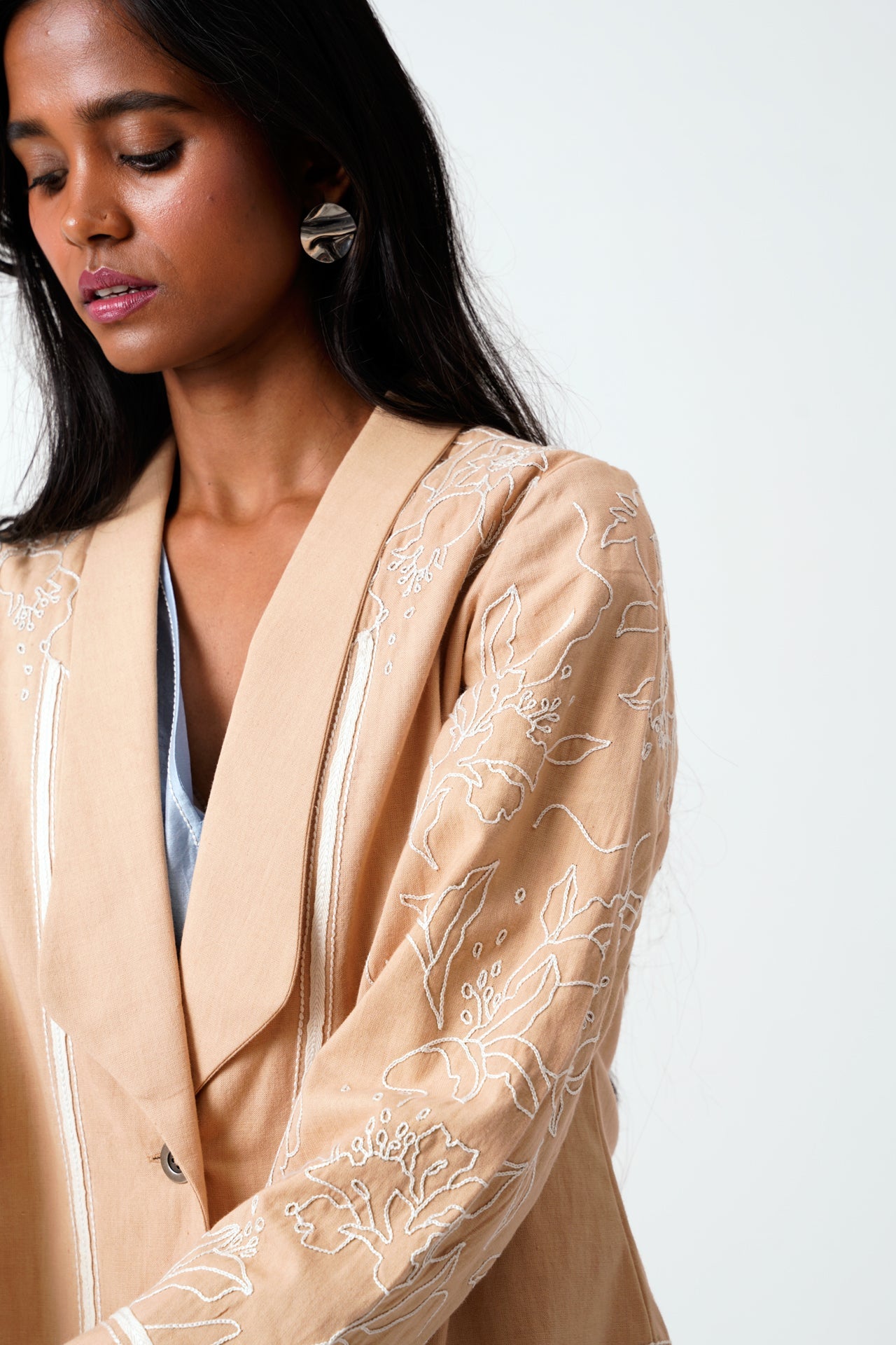 Latte Bree Vintage Embroidered Blazer