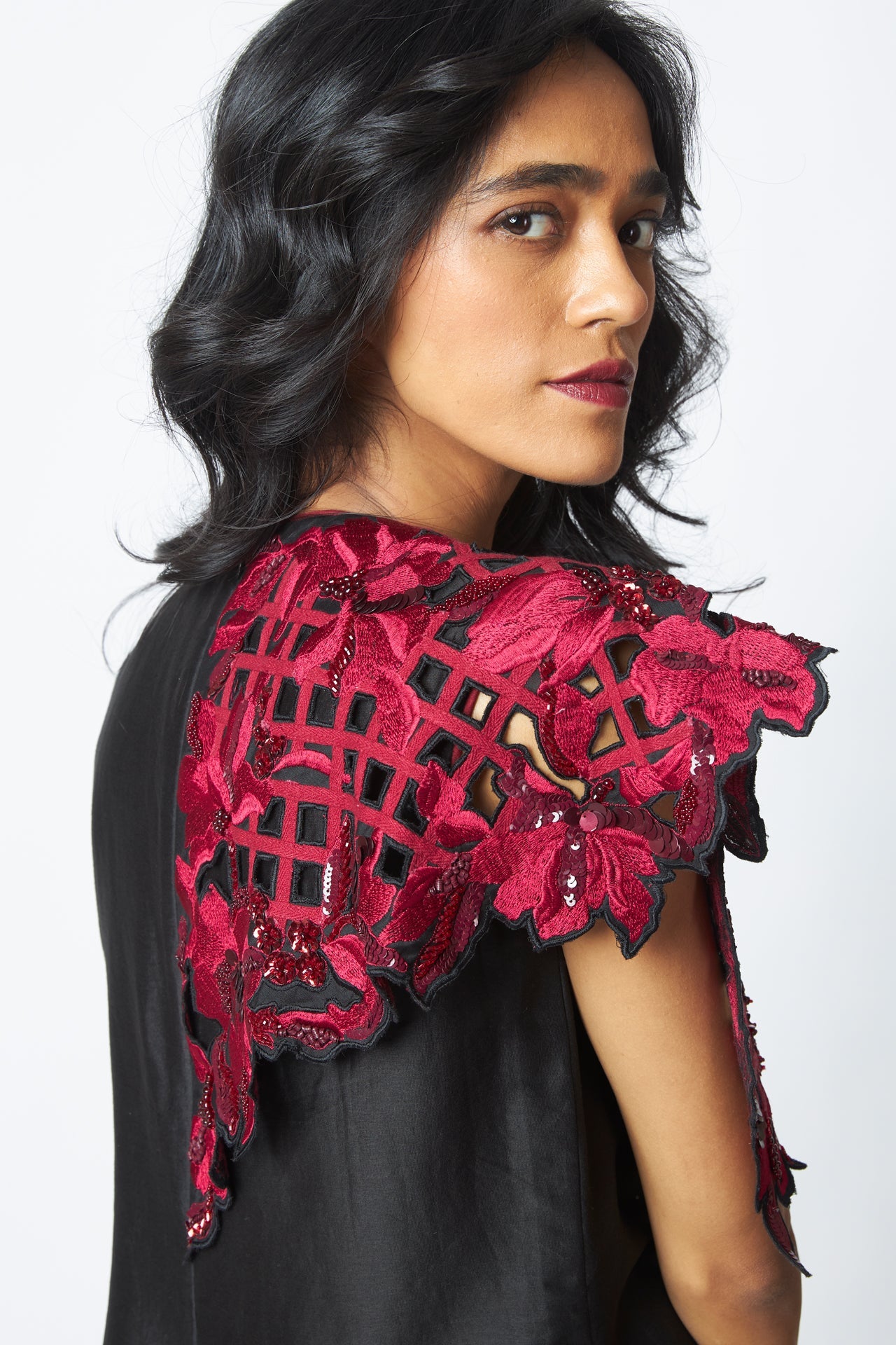 Monica Shoulder Bib Ladder Dress