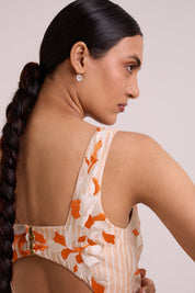 Roselyn Almond & Autumn Midi Dress