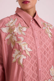 Old Rose Mimi Framed Shirt Dress