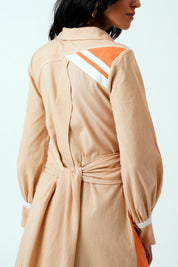 Latte Gwen Tie Back Shirt Dress