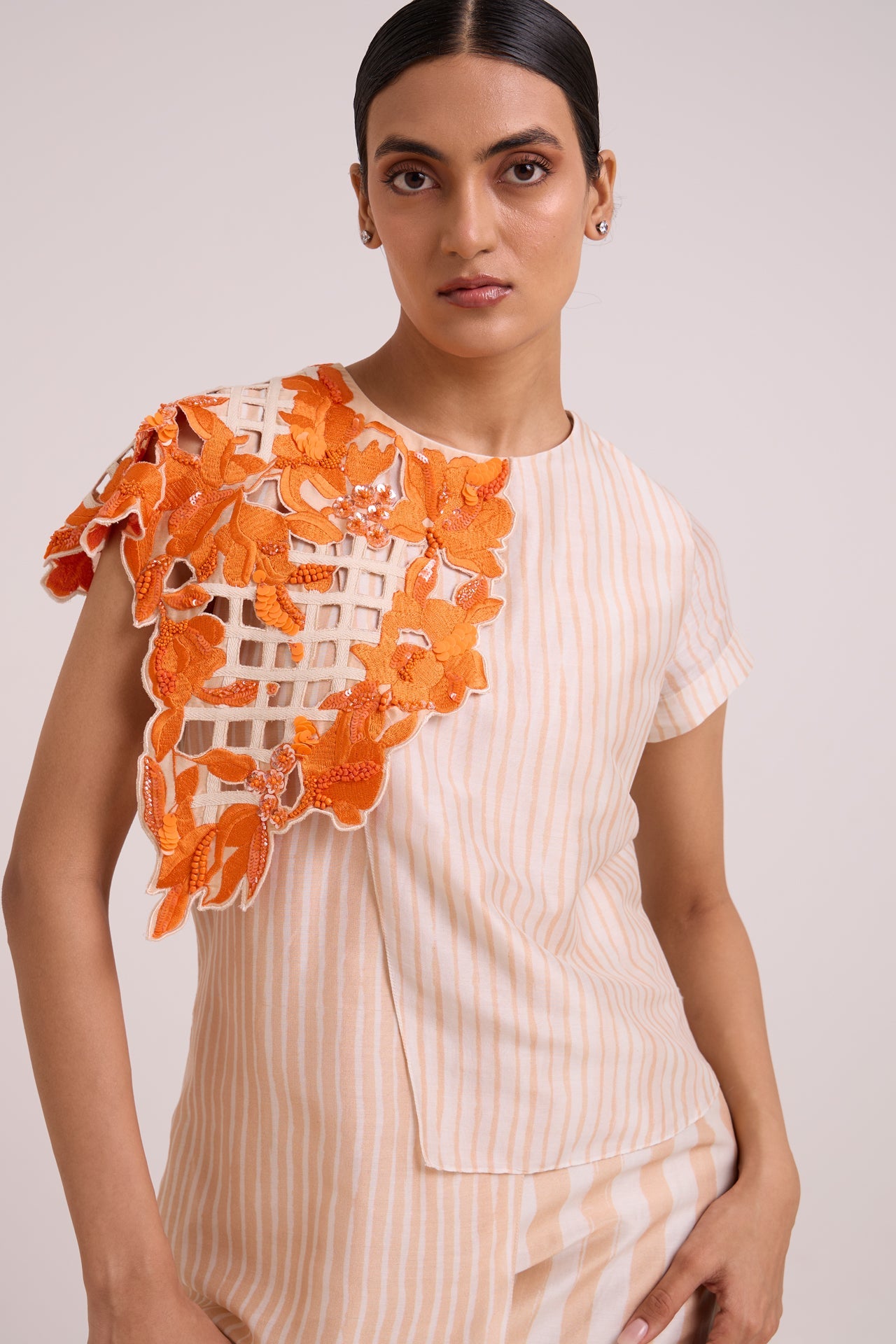 Kayo Sunset & Almond Cutwork Short Dress
