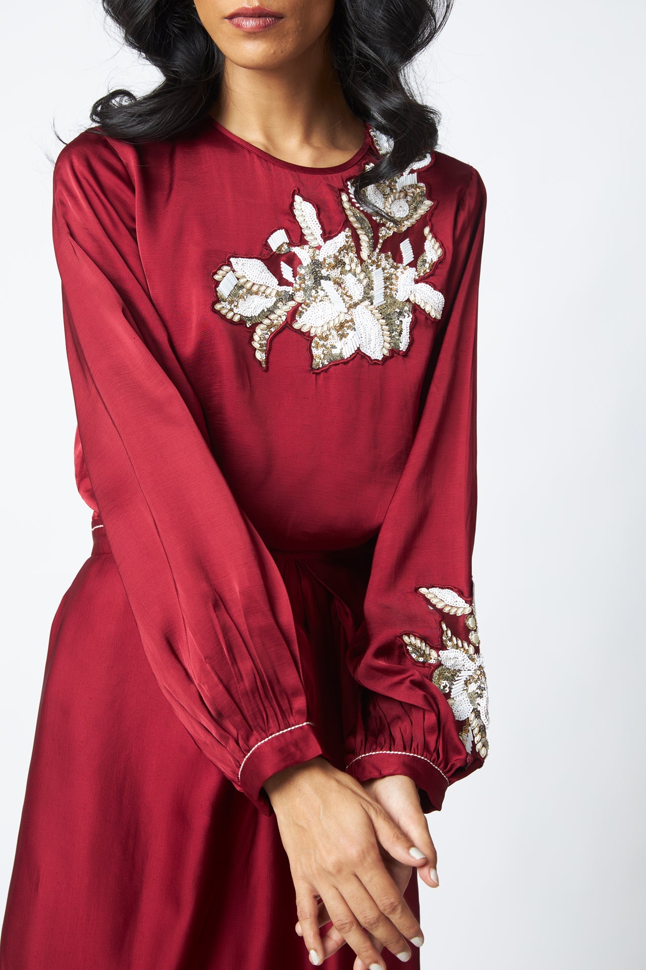 Cathy One Piece Blouson Drape Skirt