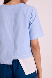 Shelly Panelled Blues Top & Pant Set
