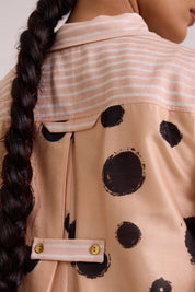 Philo Almond Burst Back Drop Shirt Dress