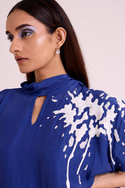 Ray Electric Blue Neck Scarf Kaftan