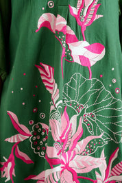 Pine Green Suvi Set  Embroidered Tunic & Pants