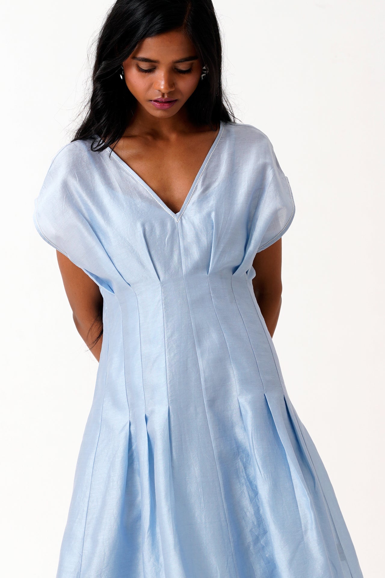 Ice Blue Bree Vintage Panelled Dress &  Slip