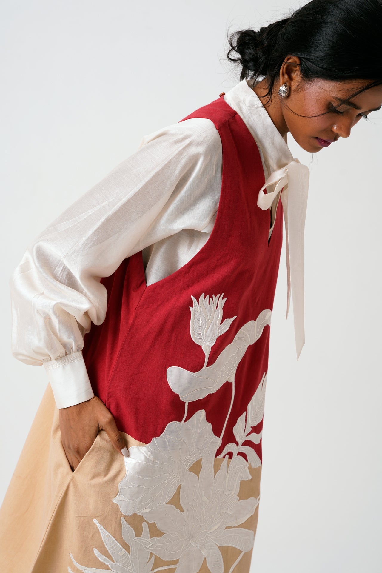 Madder Melody  Neck Tie Shirt & Short Dress