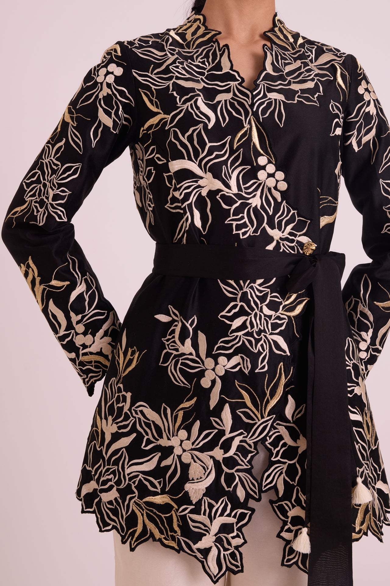 Farah Tendril Wrap Blazer & Cutwork Pants