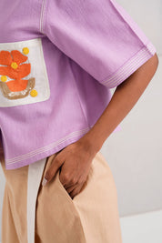 Romy & Tom Lavender Pocket Crop Top & Latte Skort